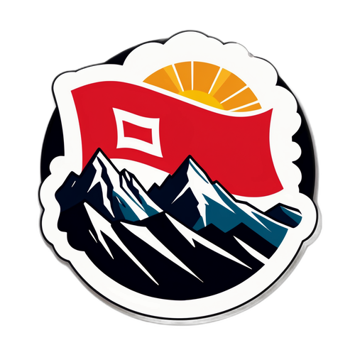 Steagul Austriei cu peisaj montan