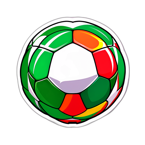 דגל אירלנד משולב עם דגל פורטוגל בלב המעצבת כדור רגל