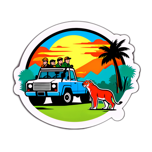 野生动物园冒险贴纸