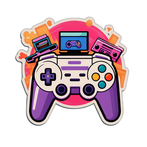 Stiker Kontroler Game Retro