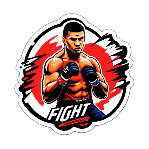Καλλιτεχνική αυτοκόλλητη UFC με σιλουέτα μα fighter