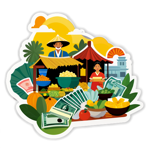 Pemandangan Pasar Tradisional Indonesia yang Ceria