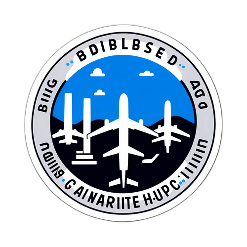 千歳空港の搭乗ゲートを模したステッカー