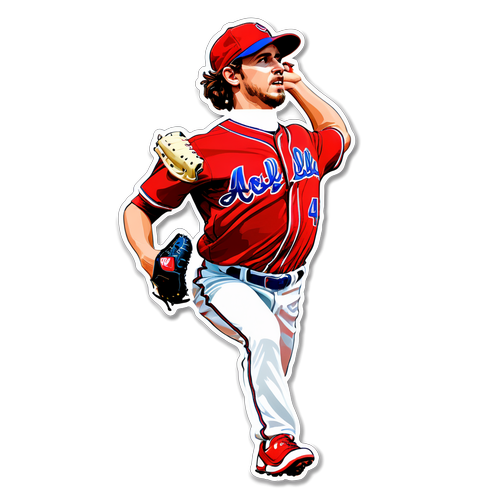 Aaron Nola Mid-Pitch Caricature