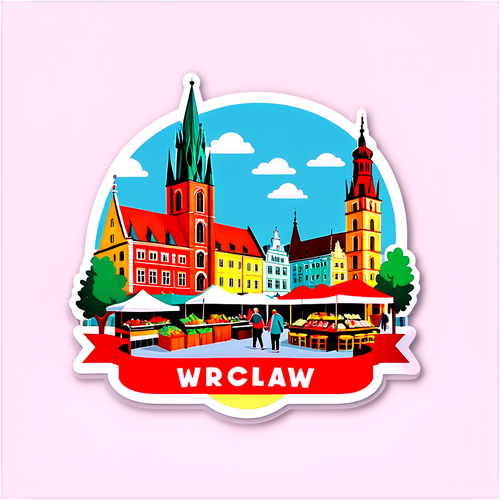 Wroclaw híres piacának illusztrációja