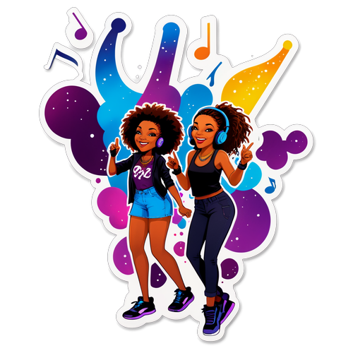 Unleash the Party Vibes! Meet Danielle Moore & Crazy P in This Must-Have Funky Sticker!