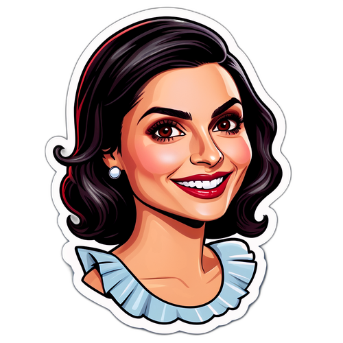 Adesivo Divertido da Morena Baccarin em Estilo Caricatural
