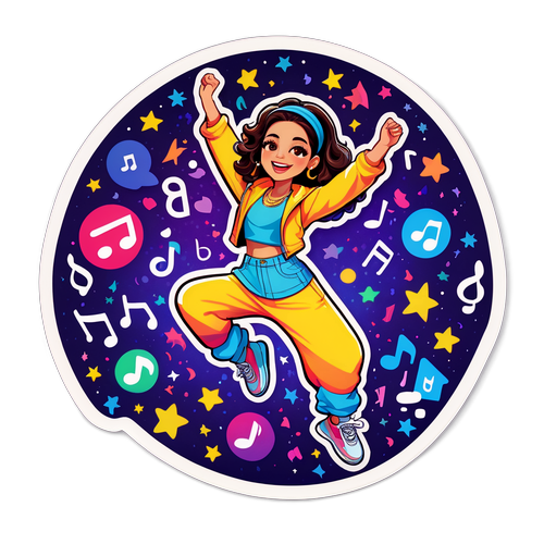 Joyful Dancing Character Sticker