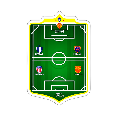 Ілюстрація футбольних полів для матчів Ліги конференцій УЄФА з характеристиками команд