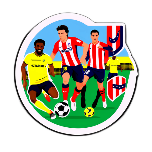 Návrh nálepky: Fotbalový zápas mezi Atlético Madrid a Villarreal