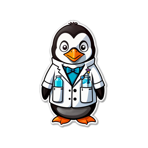 Scientist Penguin in Lab Coat