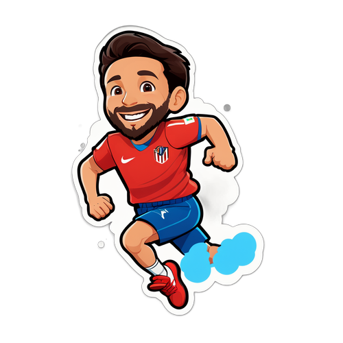 Sticker de Gianluca Simeone corriendo hacia la multitud