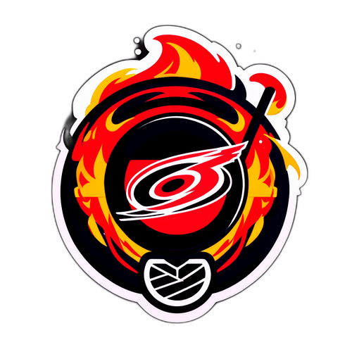 Fiery Hockey Puck Competition Sticker