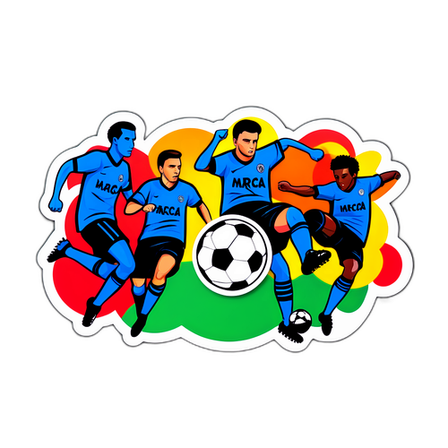 Bold grafisk klistremerke med 'Marca'