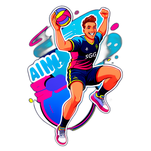 Illustration af Haugsted med bold