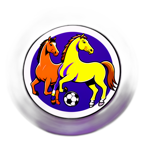 Смішний дизайн з кіньми, що грають у футбол