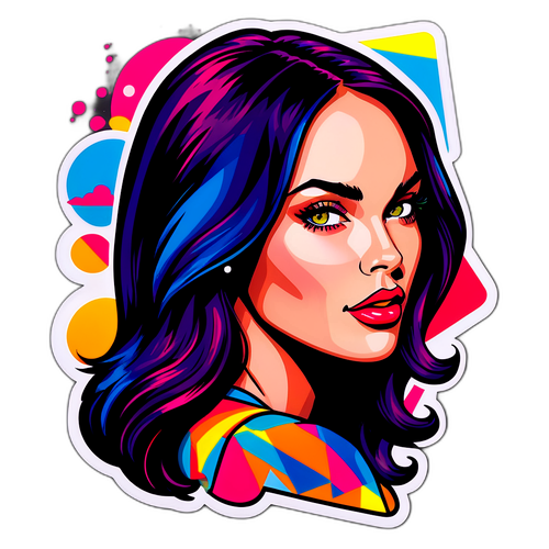 Autocollant de Megan Fox en style pop-art