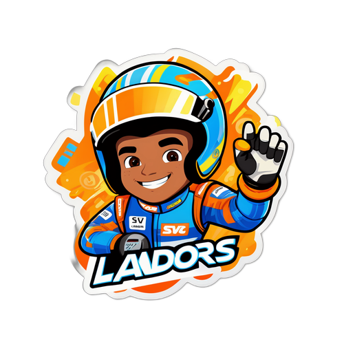 Naklejki Lando Norris w energetycznej scenerii kartingowej