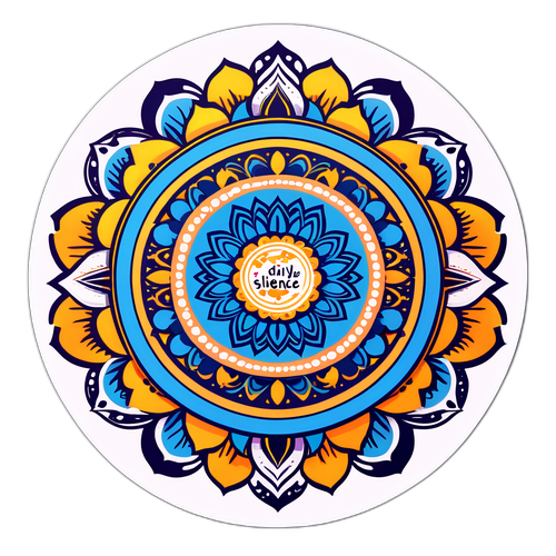 Stiker Refleksi Harian dengan Ilustrasi Mandala dan Teks Motivasi