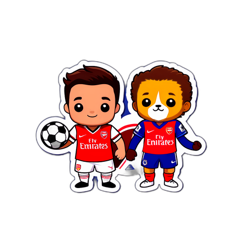아스날과 첼시 마스코트 귀여운 스티커