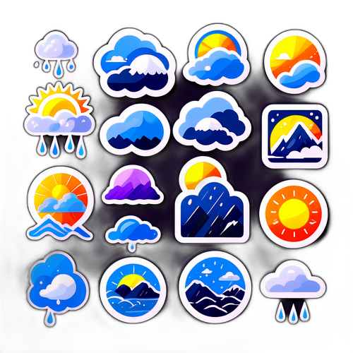 날씨 기호 스티커 디자인