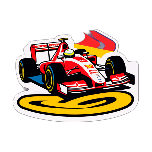 Retro Formel 1 Klistermärke med Ikoniska Bilar och Banor