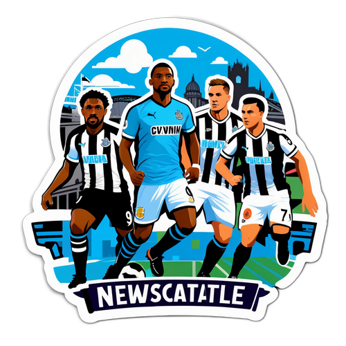 Stiker Bertema Newcastle dengan Pemain Ikonik