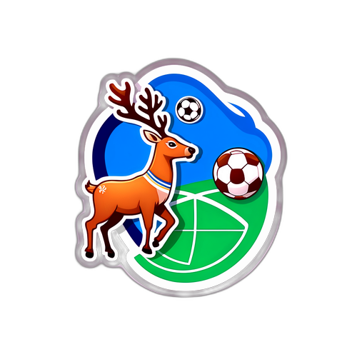 Design eines Rentiers mit einem Fußball in Finnland