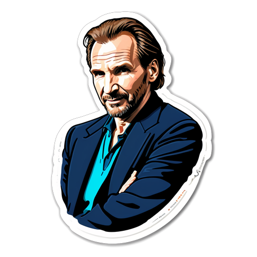 Isang Eleganteng Sticker ng Pencil-Sketch ni Ralph Fiennes