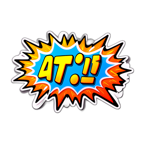 कॉमिक-शैली का स्टिकर 'यह' दीवार को तोड़ते हुए