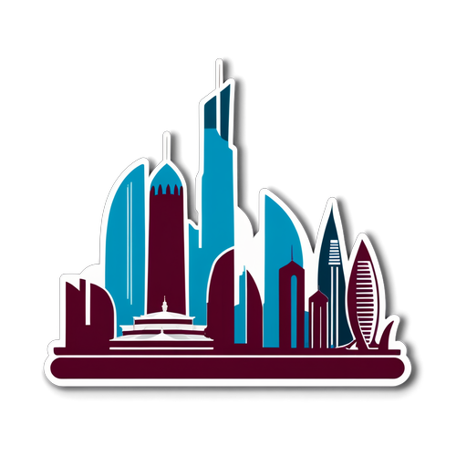 Doha Skyline Minimalist Sticker