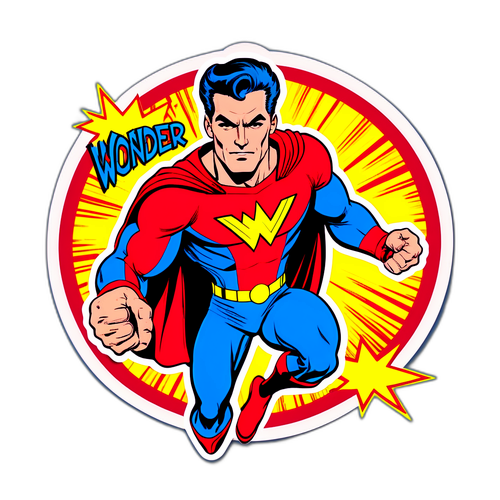 Vintage Wonder Man Sticker