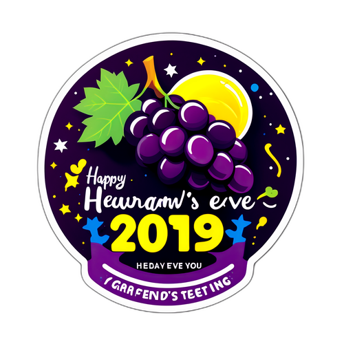 新年前夕葡萄食用貼紙