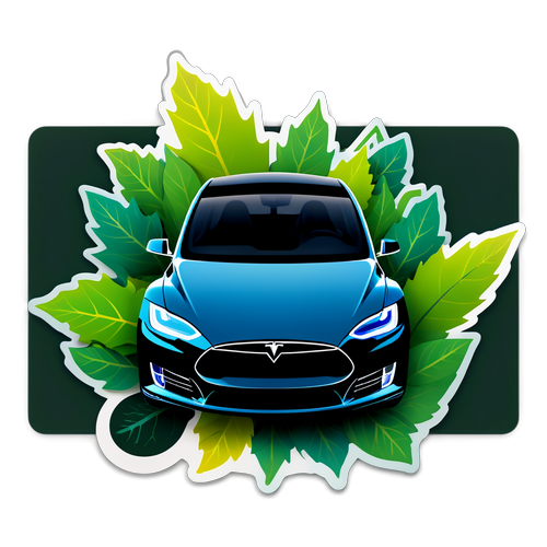 Futuristinen Tesla-logo ja sähköautosuunnittelu