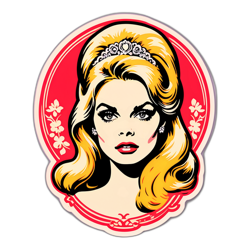Retro sticker van Brigitte Bardot
