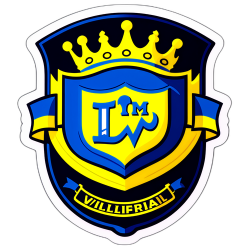 สติกเกอร์โลโก้บียาร์เรอัลพร้อมข้อความสนับสนุนทีมในสไตล์วิทยาลัย