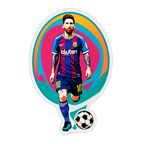 Sticker de Messi con el logo de Inter Miami