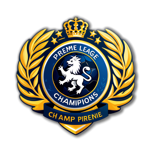 Disenyo ng Klasikong Badge ng Soccer na "Premier League Champions"