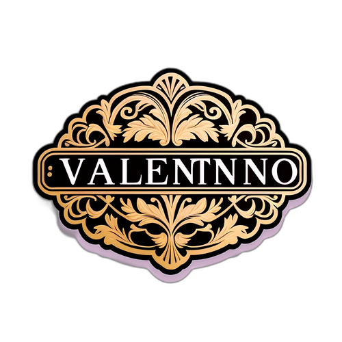 Elegantní design samolepky s ikonickým jménem Valentino