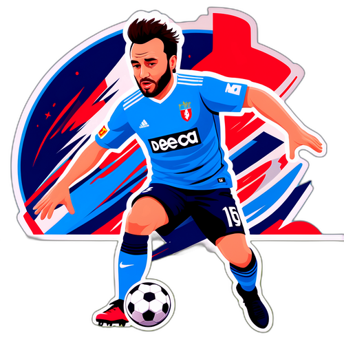 Illustration de Mathieu Valbuena en action sur le terrain de football