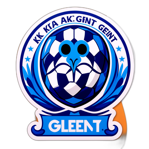 Creatieve sticker met KAA Gent logo