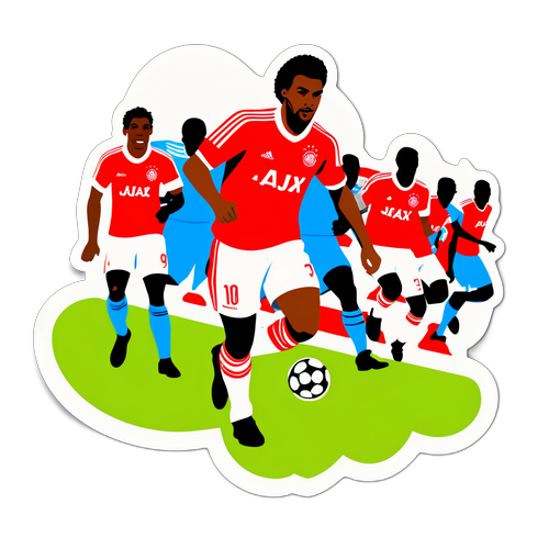 Fotbollsspelare i Ajax-aktion