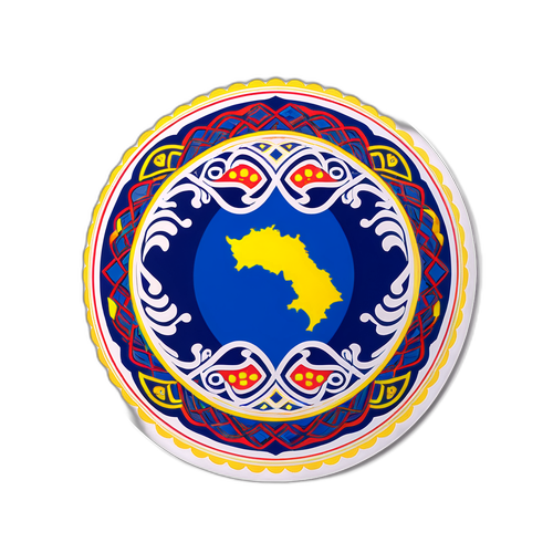 Sticker simbolizând cultura vibrantă a Kosovo