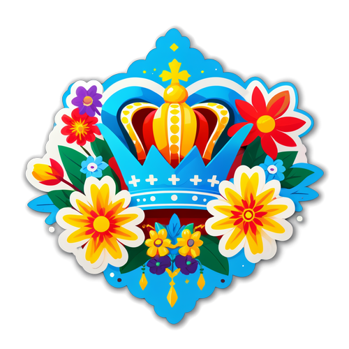 Design festiv cu o coroană de flori specifică Whitsun 2025