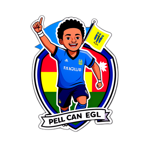 Stika ya Shabiki wa Soka Mwenye Mshangao