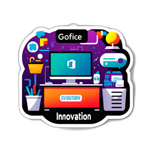 Stiker Pejabat Microsoft Futuristik