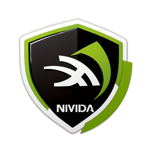 주식 그래프와 NVIDIA 로고가 함께한 스티커 디자인