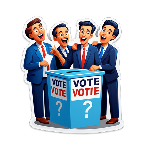 Ilustración divertida de personas buscando dónde votar en CABA