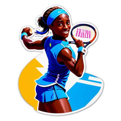 Naklejki z Coco Gauff w akcji
