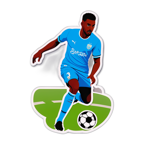 Autocollant de Hamed Junior Traorè en pleine action